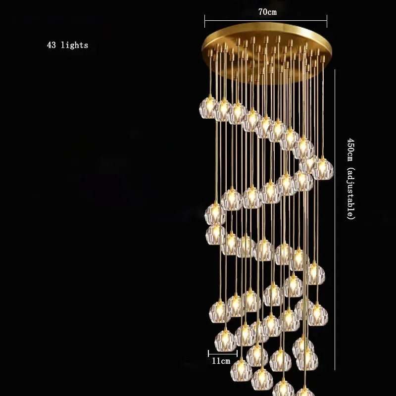 Nordic Design Round Crystal Ball Chandelier - Hans Lumiere