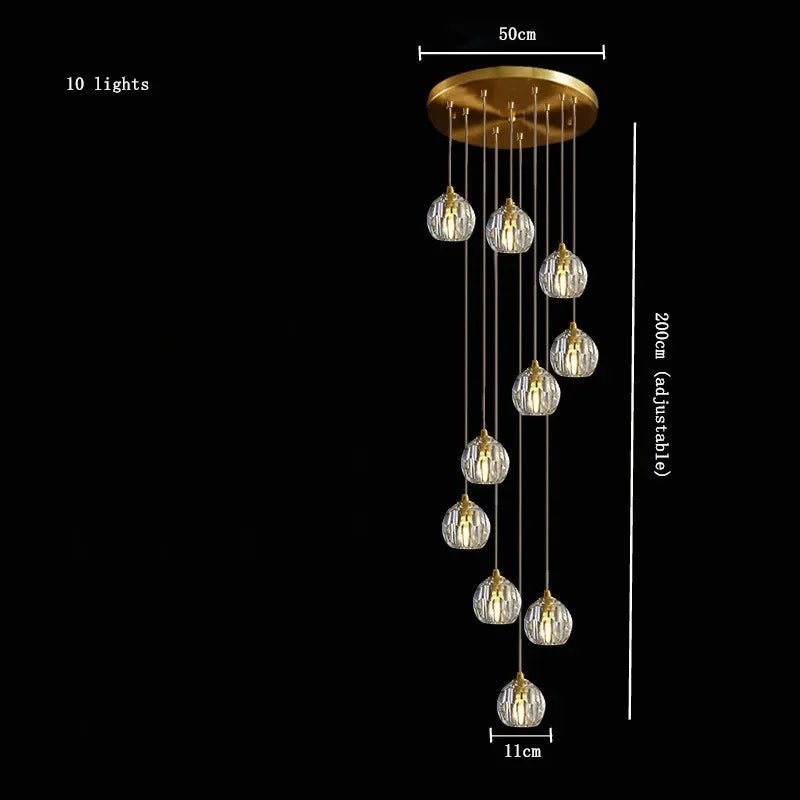 Nordic Design Round Crystal Ball Chandelier - Hans Lumiere