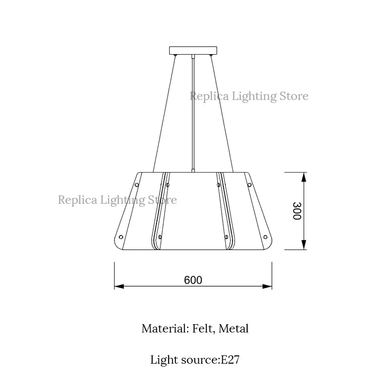 Nordic Felt Hanging LED Pendant Light - Hans Lumiere