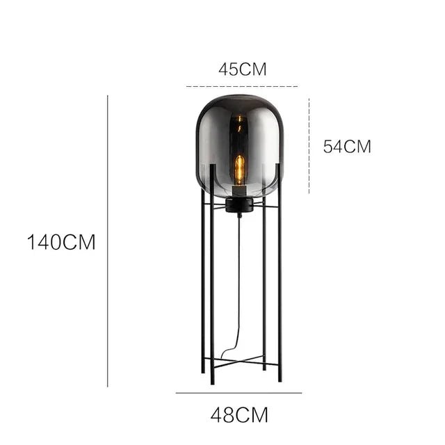 Nordic Glass Lampshade Floor LED Lamp - Hans Lumiere