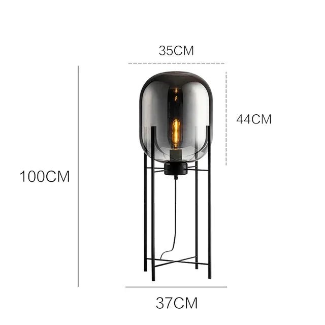 Nordic Glass Lampshade Floor LED Lamp - Hans Lumiere