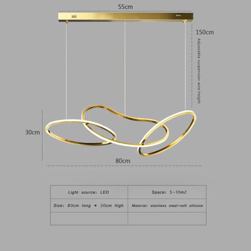 Nordic Gold LED Ring Chandelier for Dining Room and Living Room - Hans Lumiere