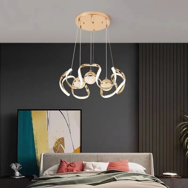 Nordic Luxury Creative LED Ceiling Chandelier With Remote Control - Hans Lumiere