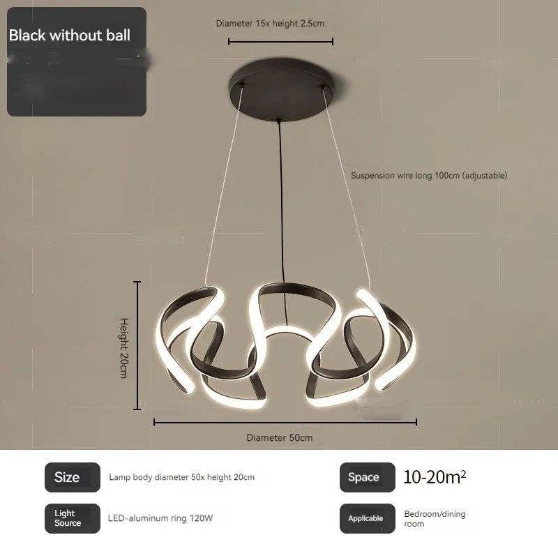 Nordic Luxury Creative LED Ceiling Chandelier With Remote Control - Hans Lumiere