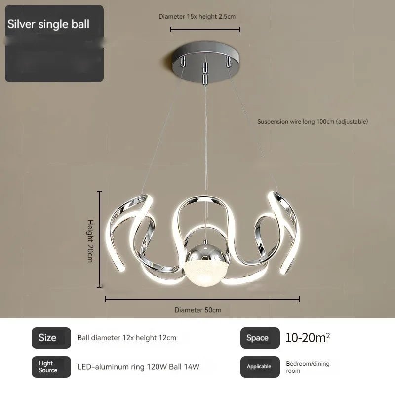 Nordic Luxury Creative LED Ceiling Chandelier With Remote Control - Hans Lumiere