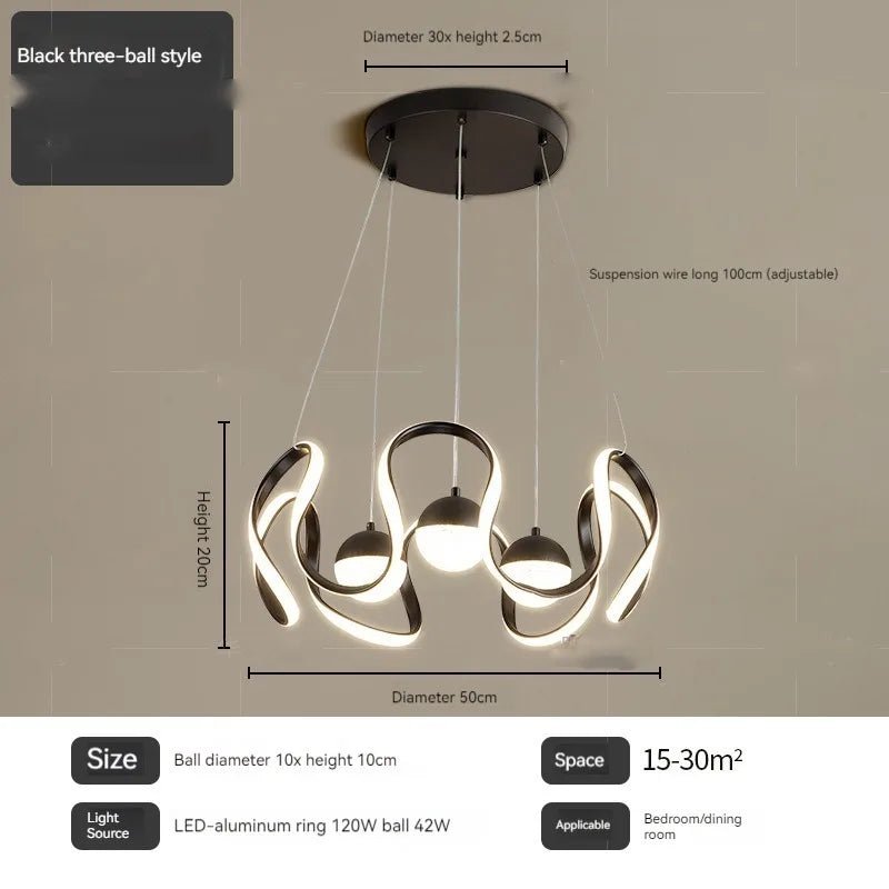 Nordic Luxury Creative LED Ceiling Chandelier With Remote Control - Hans Lumiere