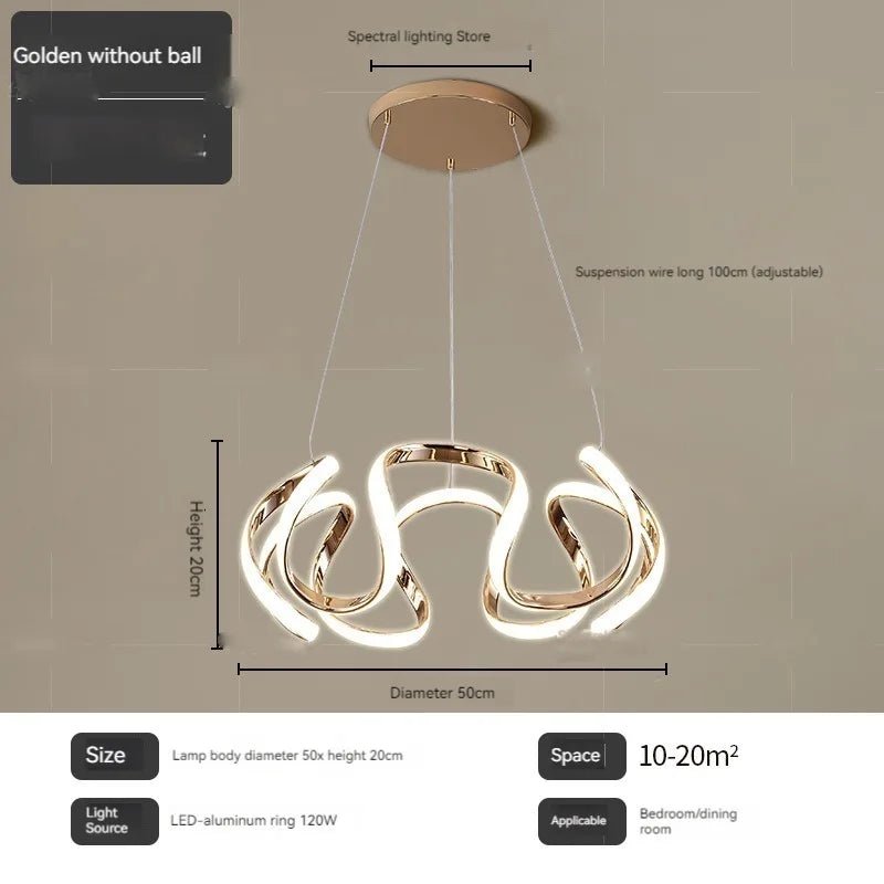 Nordic Luxury Creative LED Ceiling Chandelier With Remote Control - Hans Lumiere