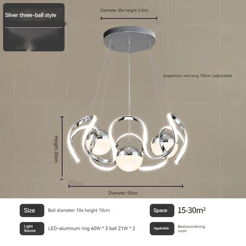 Nordic Luxury Creative LED Ceiling Chandelier With Remote Control - Hans Lumiere