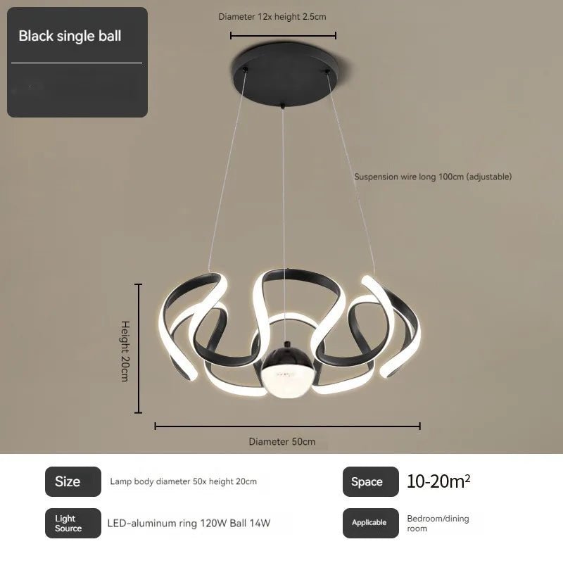 Nordic Luxury Creative LED Ceiling Chandelier With Remote Control - Hans Lumiere