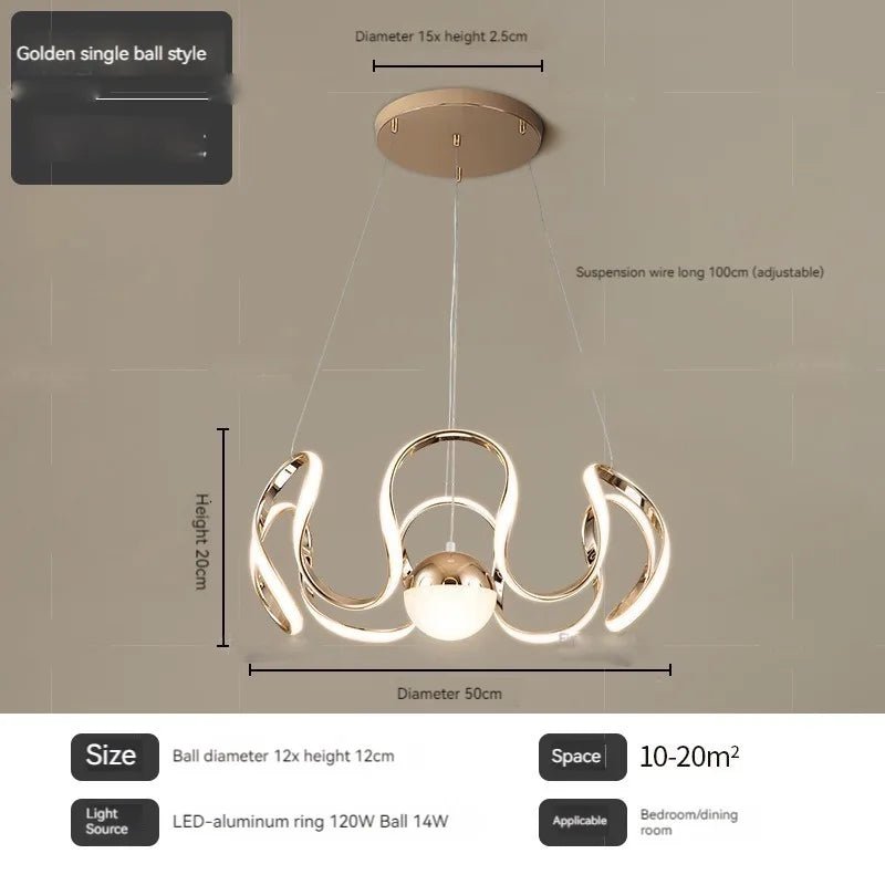 Nordic Luxury Creative LED Ceiling Chandelier With Remote Control - Hans Lumiere