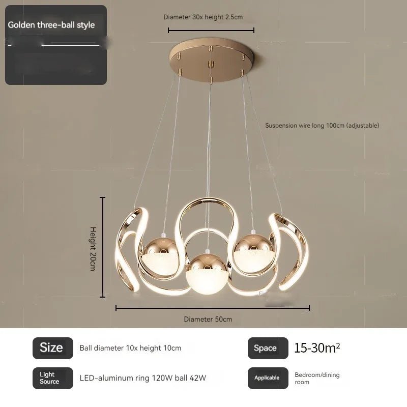 Nordic Luxury Creative LED Ceiling Chandelier With Remote Control - Hans Lumiere