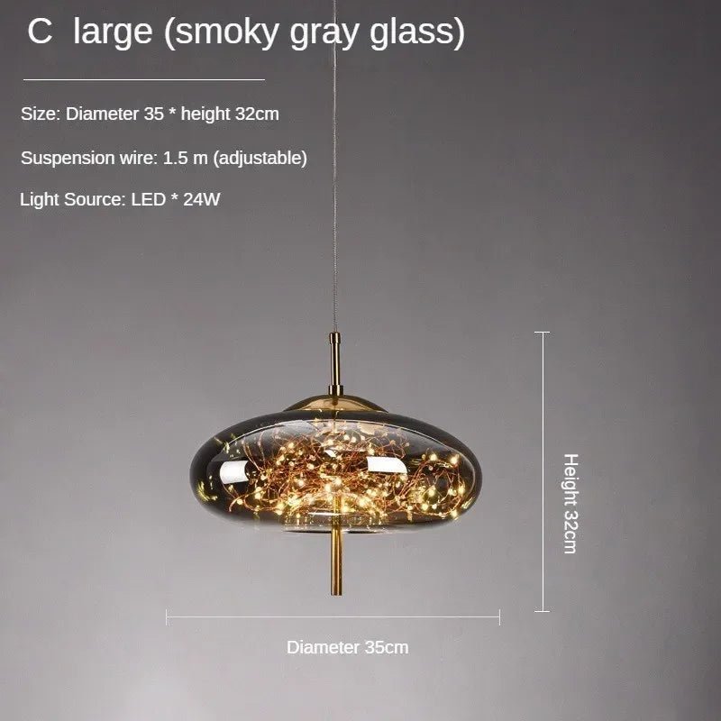 Nordic Luxury Long Line Net Red Bedside Chandelier - Hans Lumiere