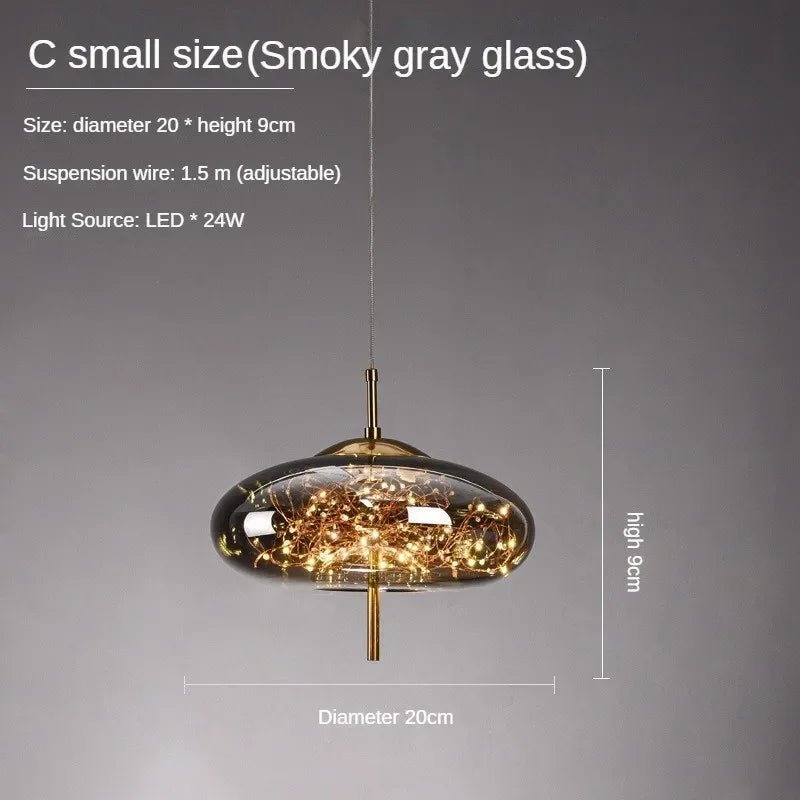 Nordic Luxury Long Line Net Red Bedside Chandelier - Hans Lumiere