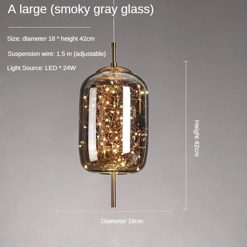 Nordic Luxury Long Line Net Red Bedside Chandelier - Hans Lumiere