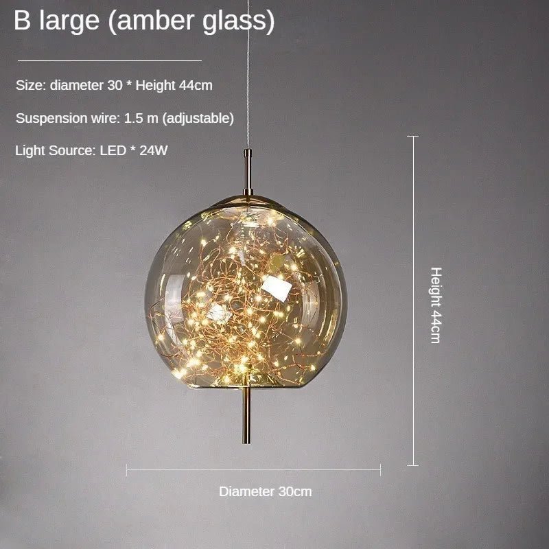 Nordic Luxury Long Line Net Red Bedside Chandelier - Hans Lumiere