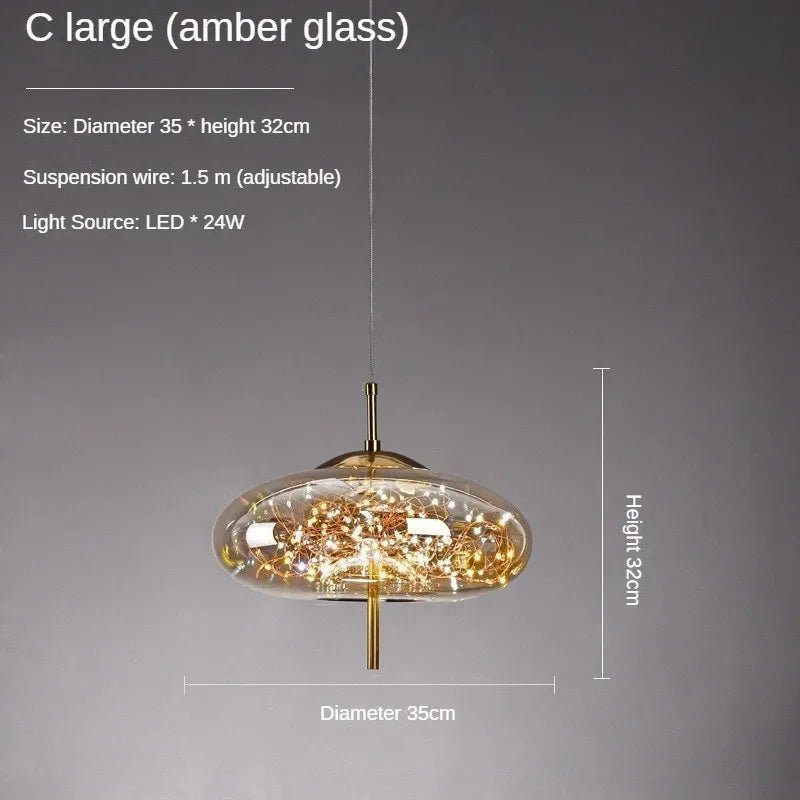 Nordic Luxury Long Line Net Red Bedside Chandelier - Hans Lumiere