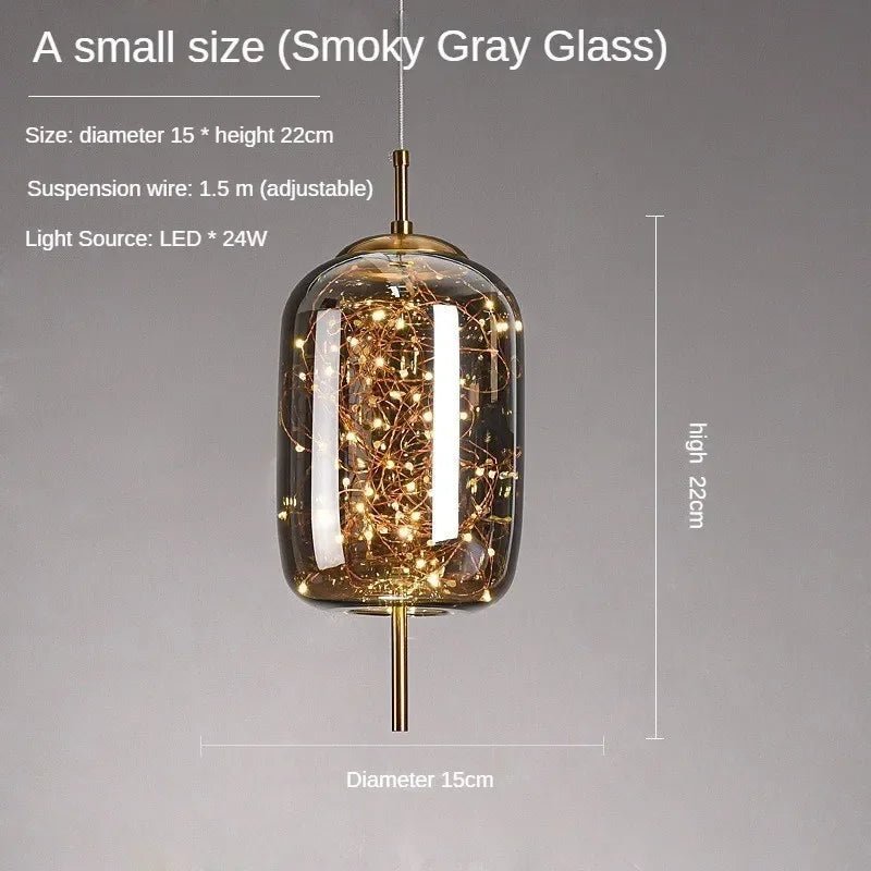 Nordic Luxury Long Line Net Red Bedside Chandelier - Hans Lumiere