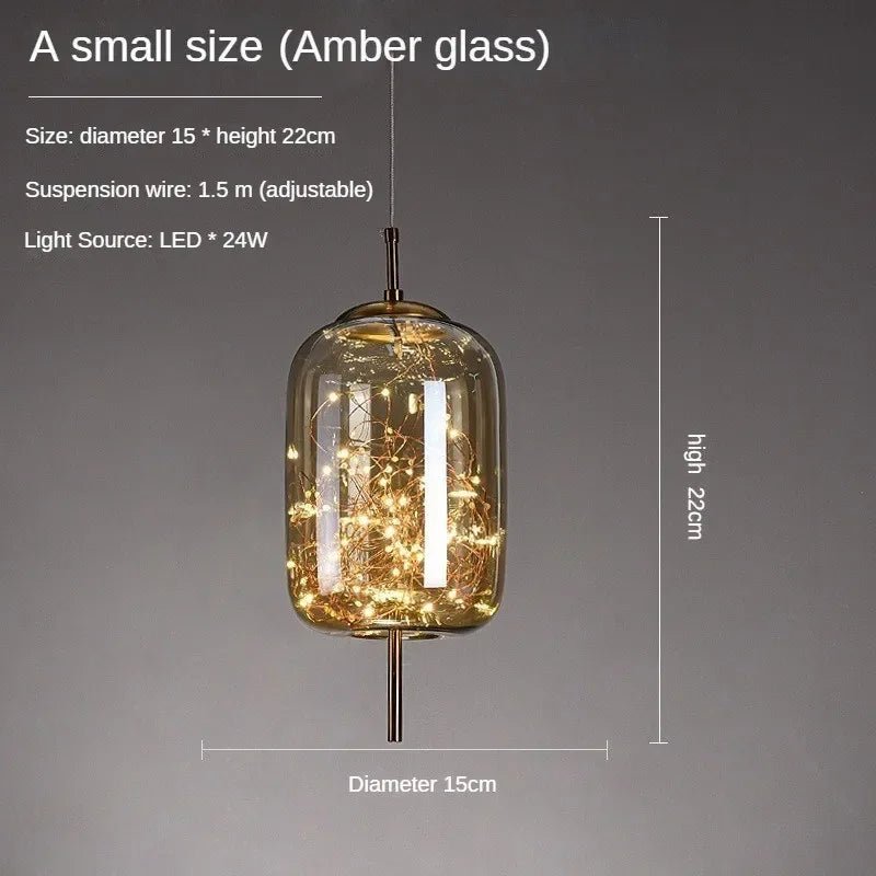 Nordic Luxury Long Line Net Red Bedside Chandelier - Hans Lumiere