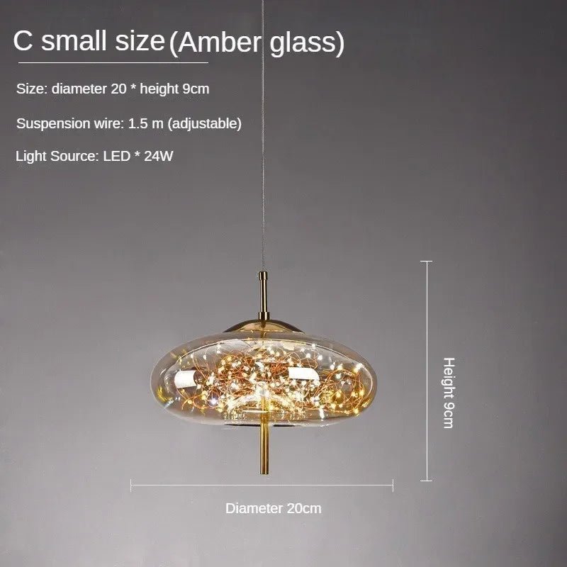 Nordic Luxury Long Line Net Red Bedside Chandelier - Hans Lumiere