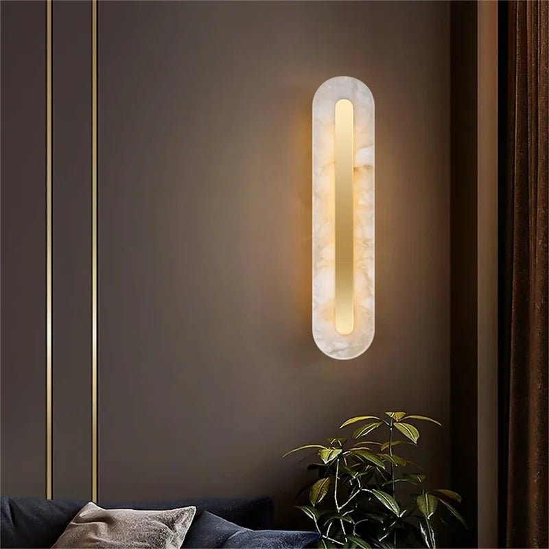 Nordic Marble Wall Lamp Postmodern Luxurious Brass Fixtures - Hans Lumiere