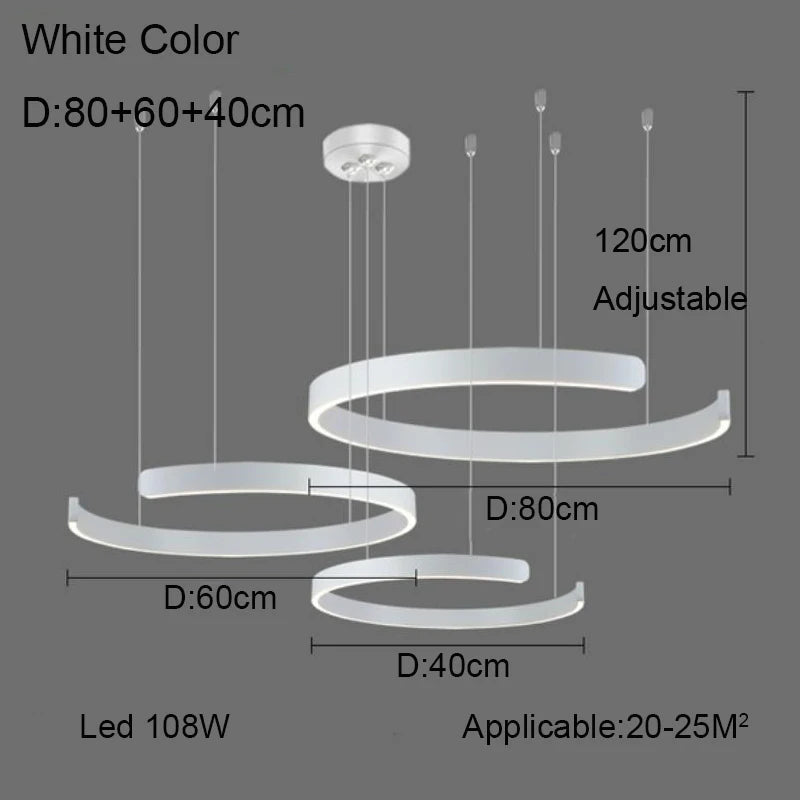 Nordic Minimalist Ceiling LED Ring Pendant Light - Hans Lumiere