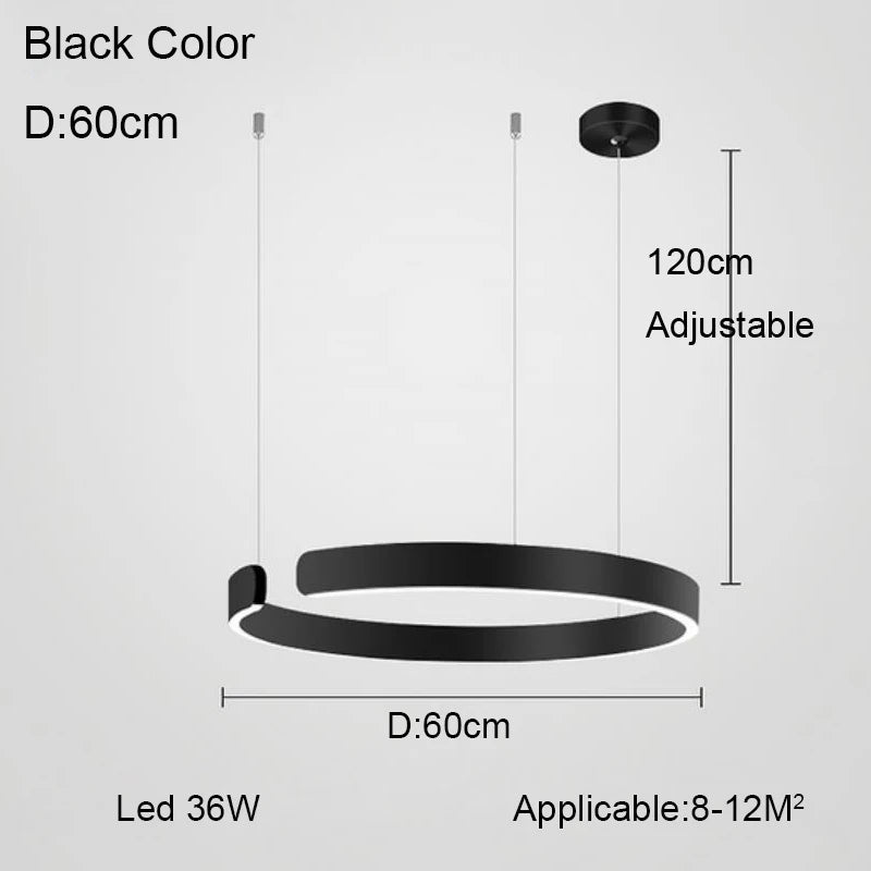 Nordic Minimalist Ceiling LED Ring Pendant Light - Hans Lumiere