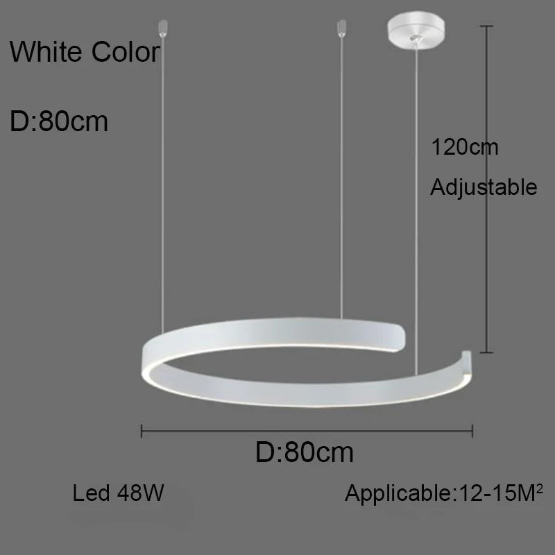 Nordic Minimalist Ceiling LED Ring Pendant Light - Hans Lumiere
