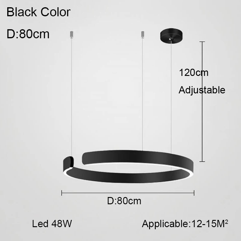 Nordic Minimalist Ceiling LED Ring Pendant Light - Hans Lumiere