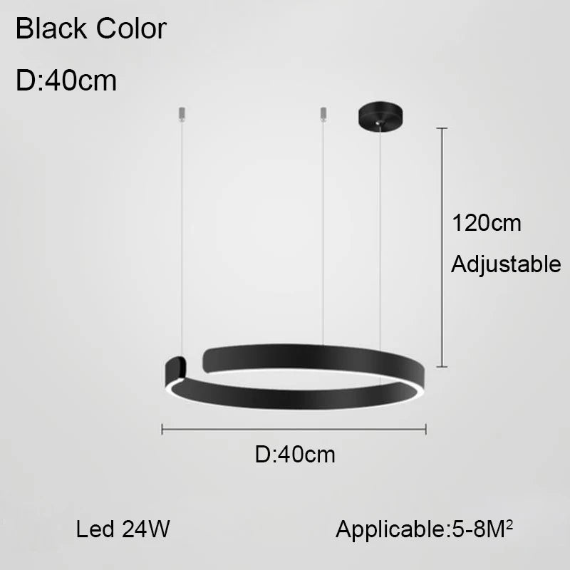 Nordic Minimalist Ceiling LED Ring Pendant Light - Hans Lumiere