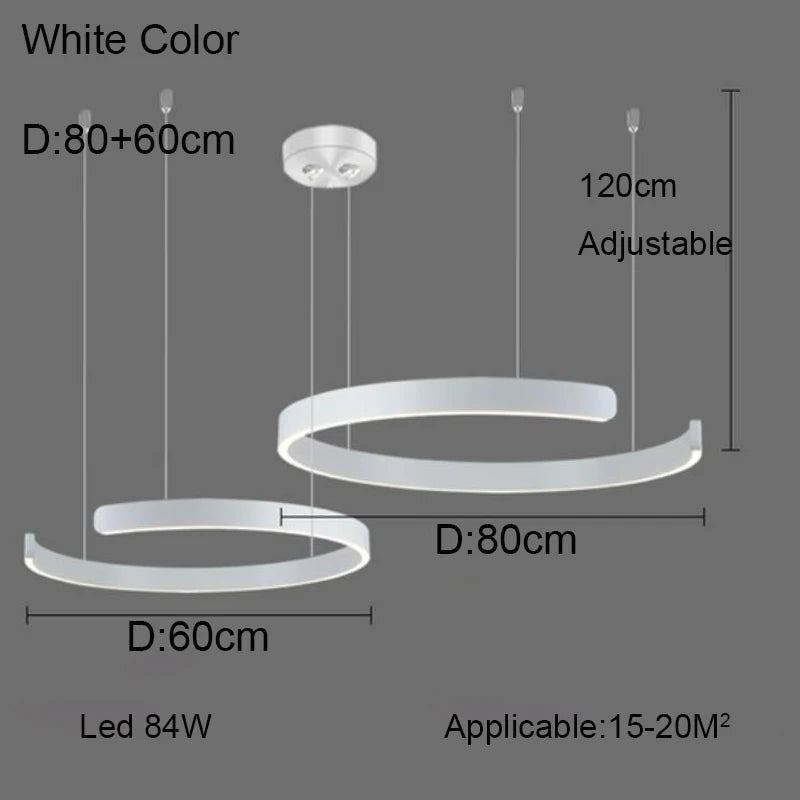 Nordic Minimalist Ceiling LED Ring Pendant Light - Hans Lumiere