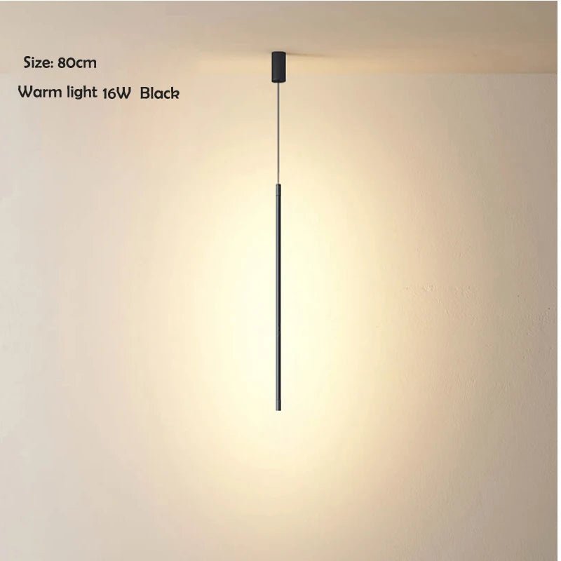 Nordic Minimalist LED Linear Pendant Light for Living Room and Bedroom - Hans Lumiere