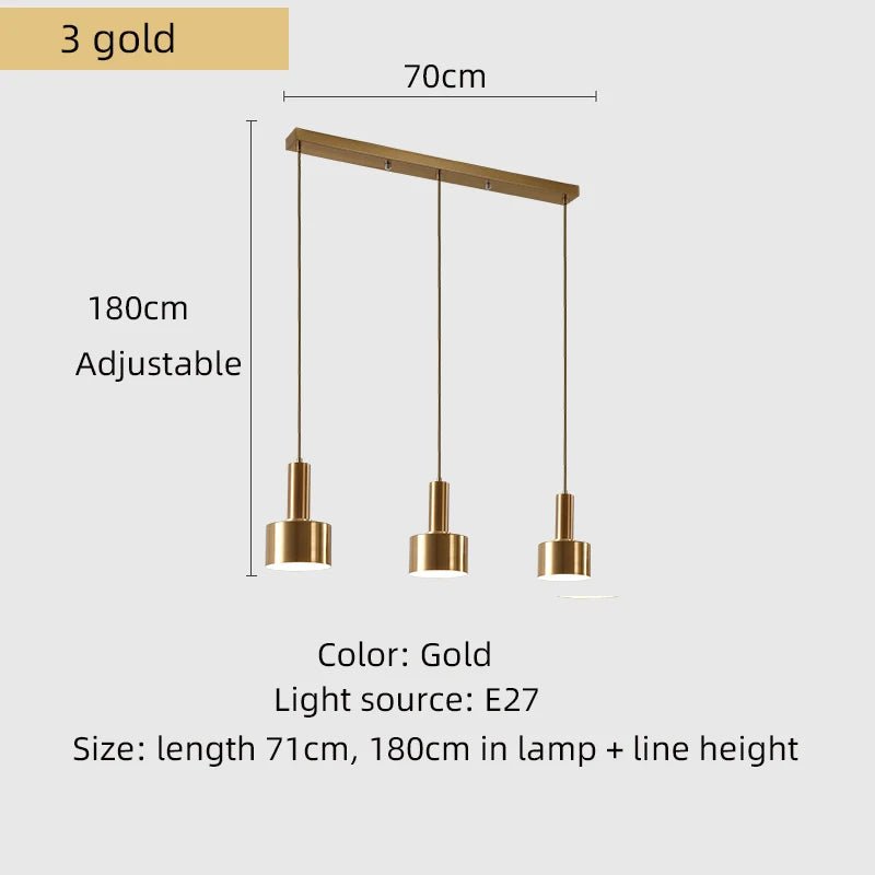 Nordic Modern Gold Chandelier Pendant Light - Hans Lumiere