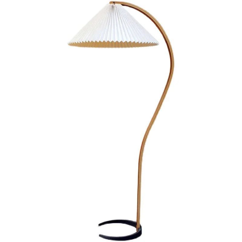 Nordic Pleated Solid Wood Floor Lamp - Hans Lumiere