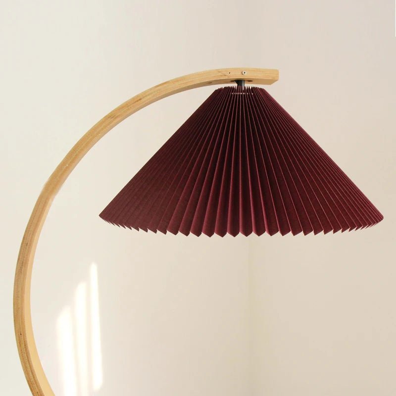 Nordic Pleated Solid Wood Floor Lamp - Hans Lumiere