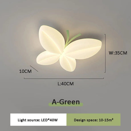 Nordic Romantic Butterfly Children's Room Ceiling Light - Hans Lumiere