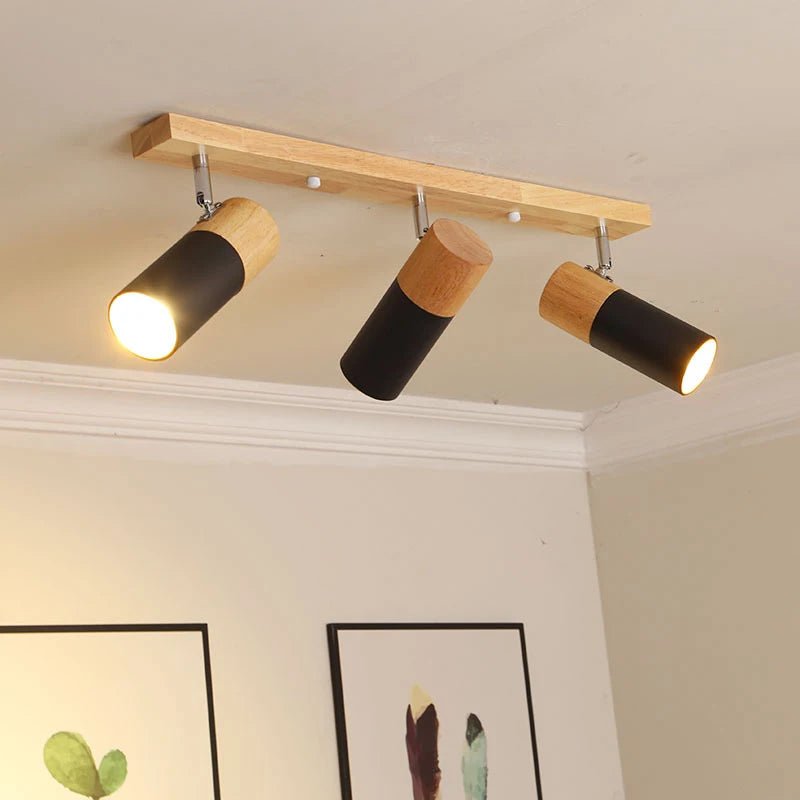 Nordic Rotatable Decorate Spotlight Wooden Ceiling Light - Hans Lumiere