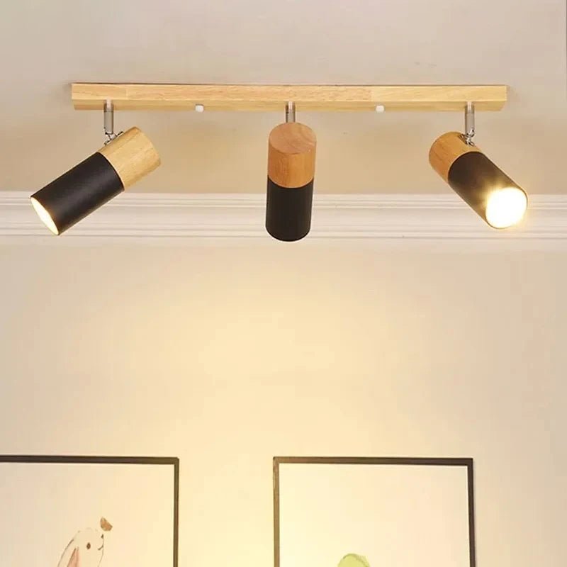 Nordic Rotatable Decorate Spotlight Wooden Ceiling Light - Hans Lumiere