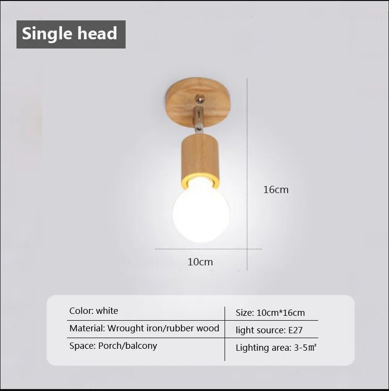 Nordic Rotatable Decorate Spotlight Wooden Ceiling Light - Hans Lumiere