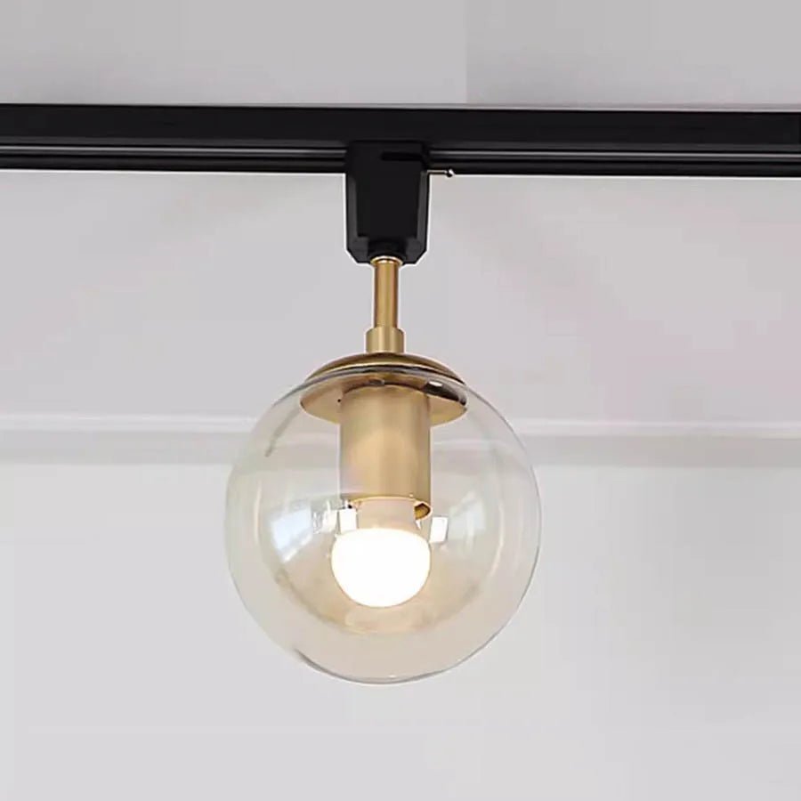 Nordic Vintage Glass Globe LED Track Rail Spotlight - Hans Lumiere