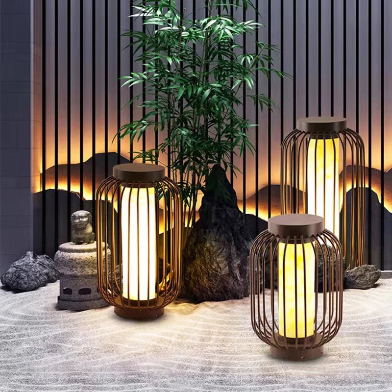 Outdoor Dolomite Solar LED Lawn Lamp - Hans Lumiere