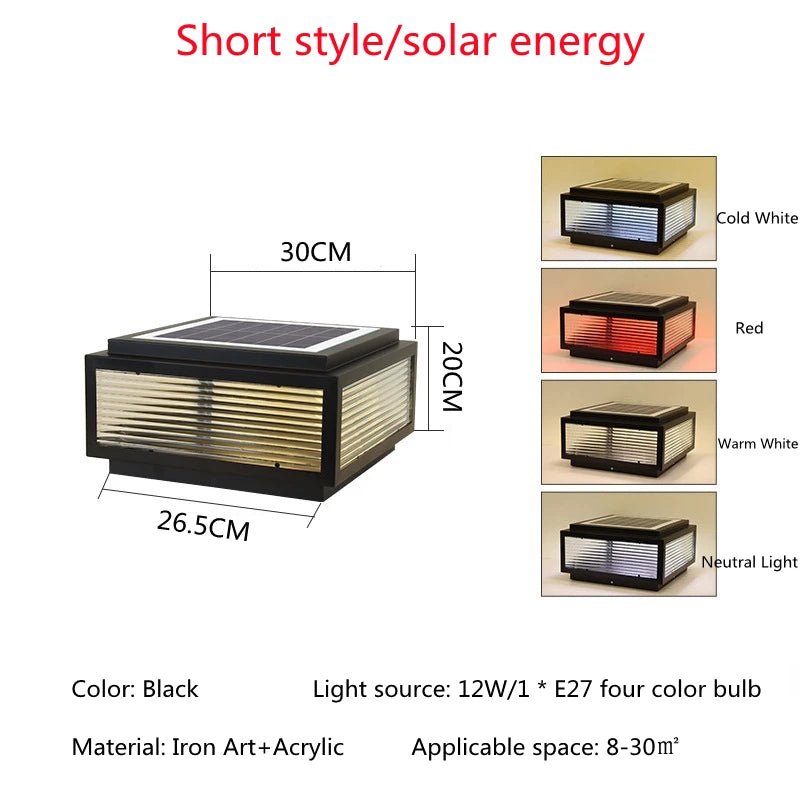 Outdoor LED Waterproof Courtyard Solar Light - Hans Lumiere