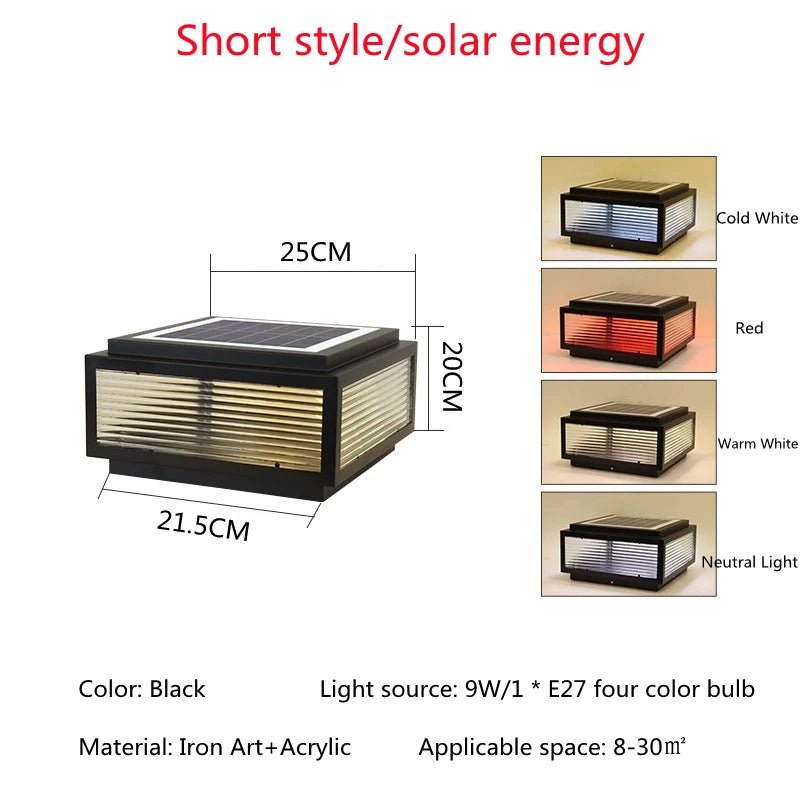 Outdoor LED Waterproof Courtyard Solar Light - Hans Lumiere
