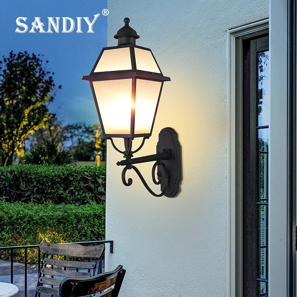 Outdoor Porch Light Pillar Wall Lamp - Hans Lumiere