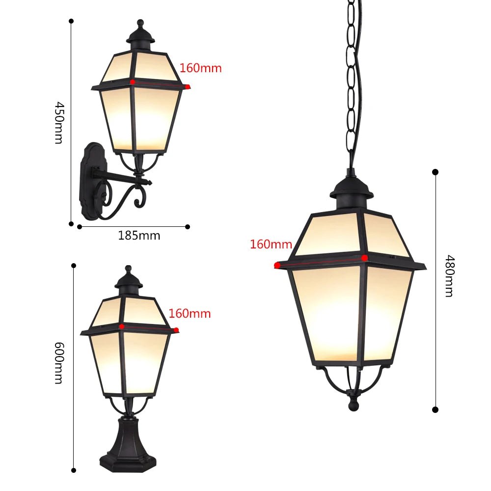 Outdoor Porch Light Pillar Wall Lamp - Hans Lumiere