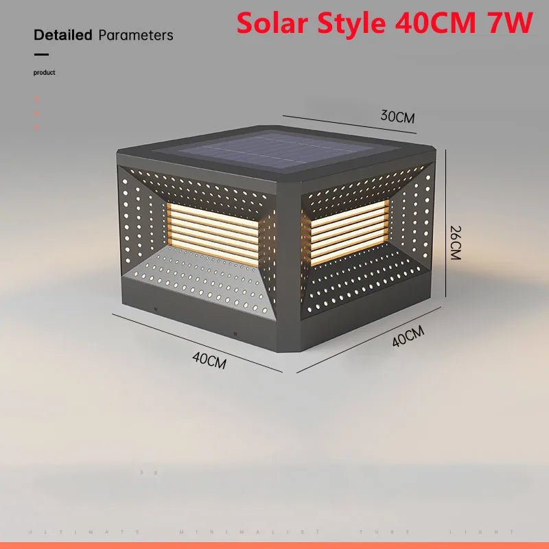 Outdoor Solar Courtyard Pillar Lamp - Hans Lumiere