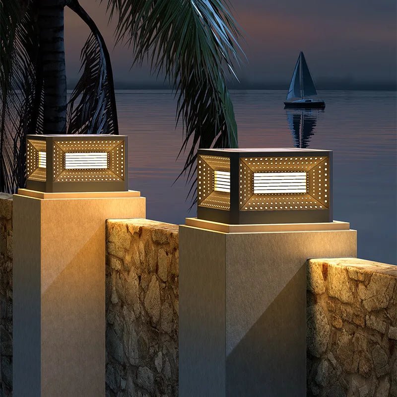 Outdoor Solar Courtyard Pillar Lamp - Hans Lumiere