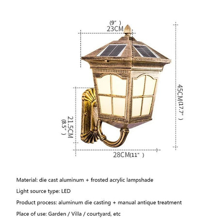 Outdoor Solar LED Wall Sconces Light - Hans Lumiere