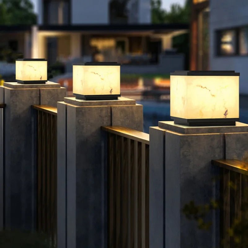 Outdoor Waterproof Laminated Marble LED Lawn Lamp - Hans Lumiere