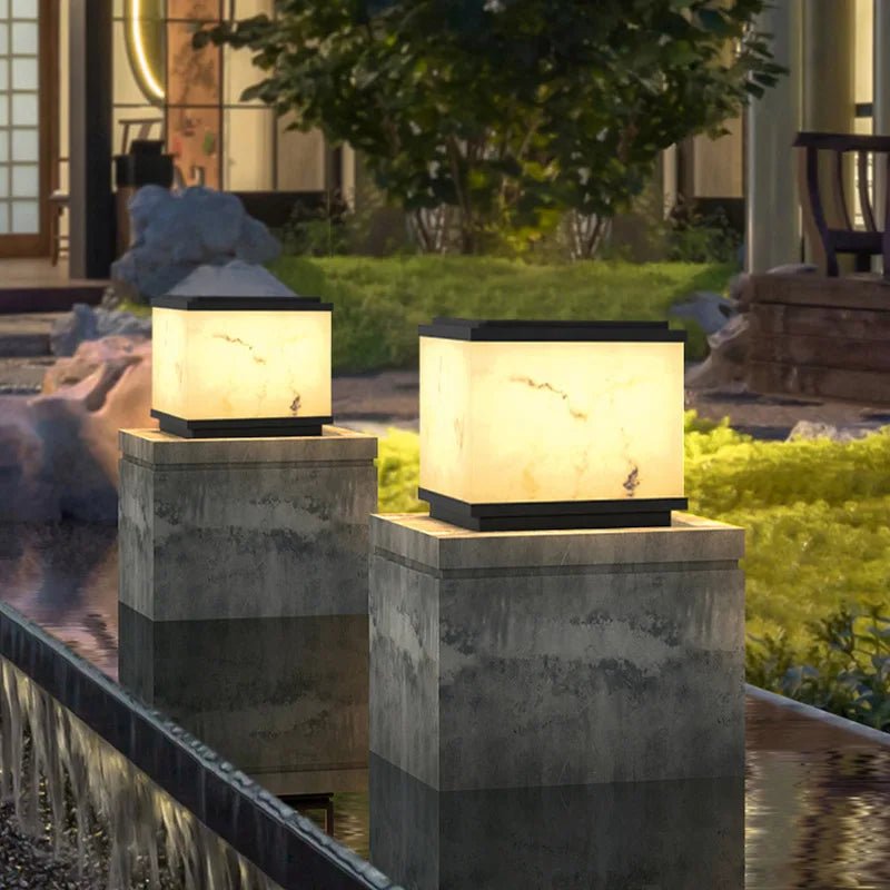 Outdoor Waterproof Laminated Marble LED Lawn Lamp - Hans Lumiere