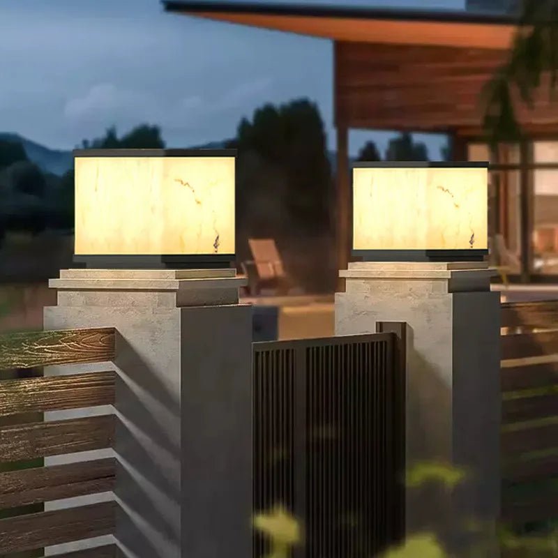 Outdoor Waterproof Laminated Marble LED Lawn Lamp - Hans Lumiere